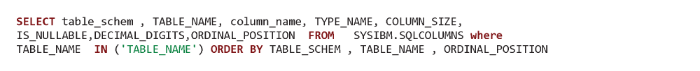 Get Table Definition