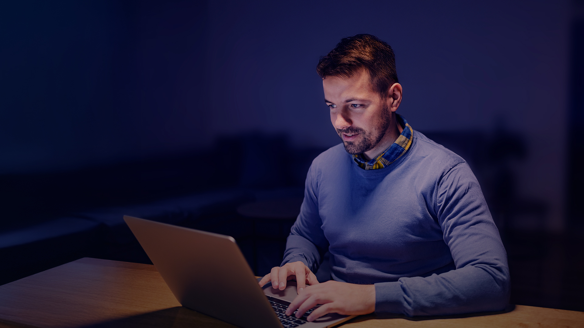   A man happy about the how fast financial insights are being generated.